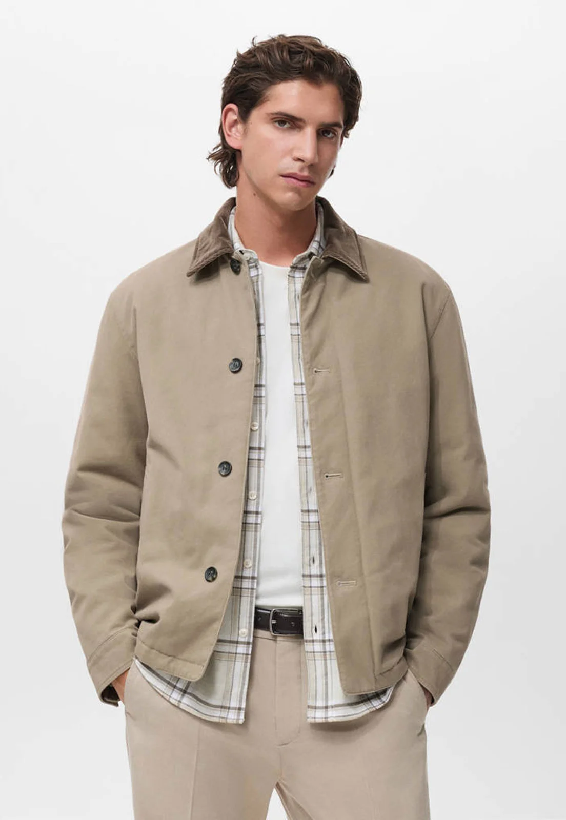 Jaqueta Masculina Mango Modelo Clássico Bege