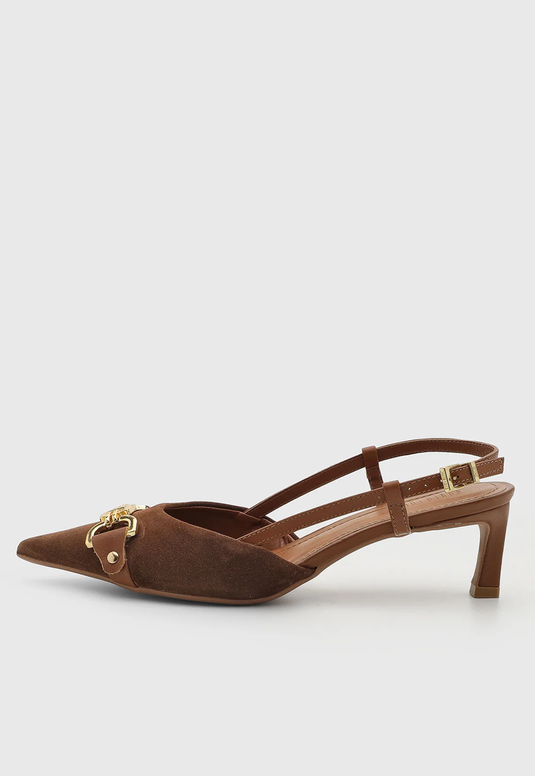 Scarpin Feminino Santa Lolla Slingback Couro Marrom